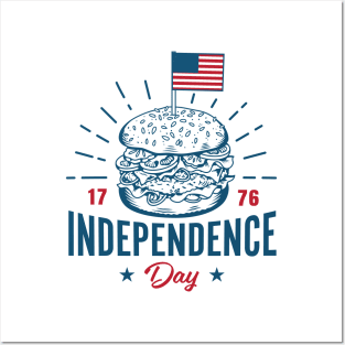 July 4th Independence Day Burger Posters and Art
